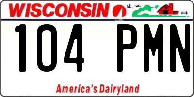 WI license plate 104PMN