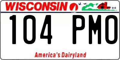 WI license plate 104PMO