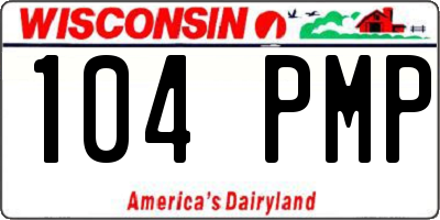 WI license plate 104PMP