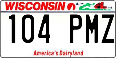 WI license plate 104PMZ