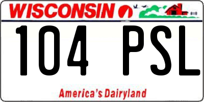 WI license plate 104PSL