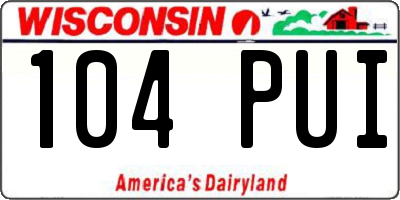 WI license plate 104PUI