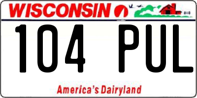 WI license plate 104PUL