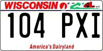 WI license plate 104PXI