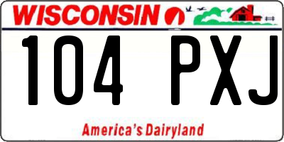 WI license plate 104PXJ