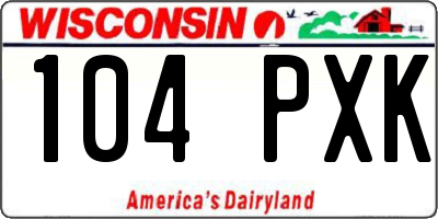 WI license plate 104PXK