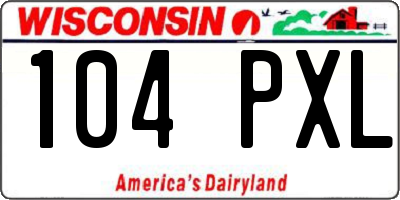 WI license plate 104PXL