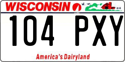 WI license plate 104PXY