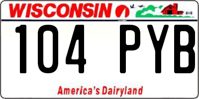 WI license plate 104PYB