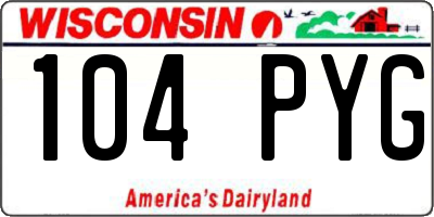 WI license plate 104PYG