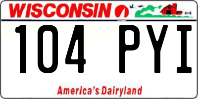 WI license plate 104PYI
