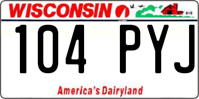 WI license plate 104PYJ