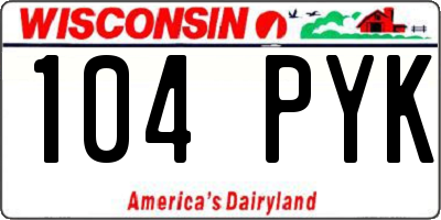 WI license plate 104PYK