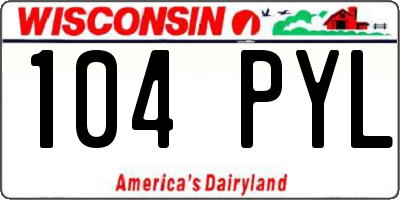 WI license plate 104PYL