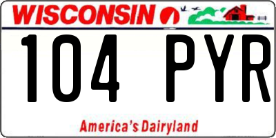 WI license plate 104PYR