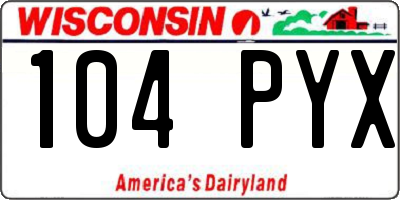 WI license plate 104PYX