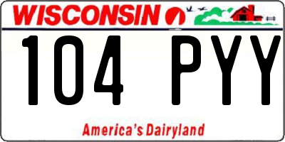 WI license plate 104PYY