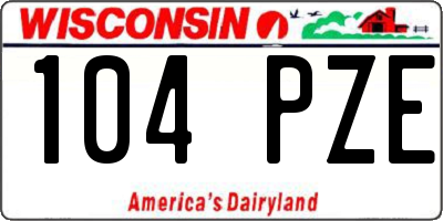 WI license plate 104PZE