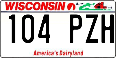 WI license plate 104PZH