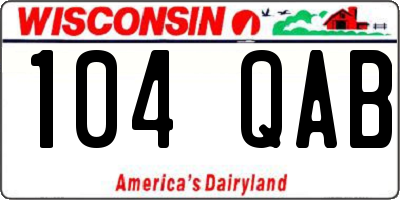 WI license plate 104QAB