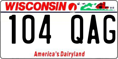 WI license plate 104QAG