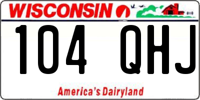 WI license plate 104QHJ