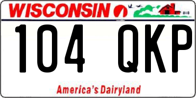 WI license plate 104QKP