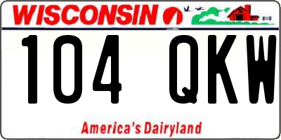 WI license plate 104QKW
