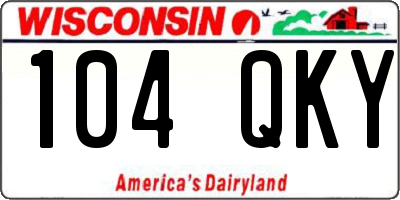 WI license plate 104QKY