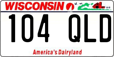 WI license plate 104QLD