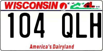 WI license plate 104QLH