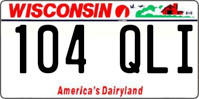 WI license plate 104QLI