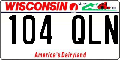WI license plate 104QLN