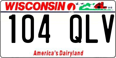 WI license plate 104QLV