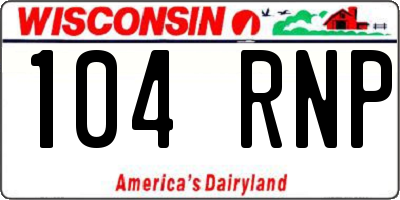 WI license plate 104RNP