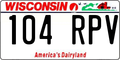 WI license plate 104RPV