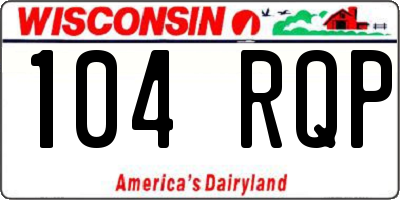 WI license plate 104RQP