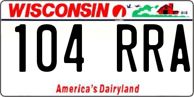 WI license plate 104RRA