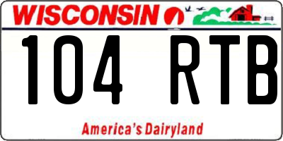 WI license plate 104RTB