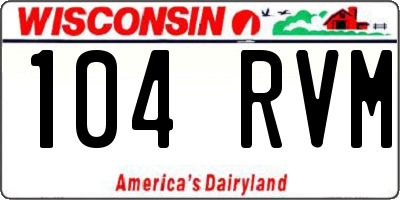 WI license plate 104RVM
