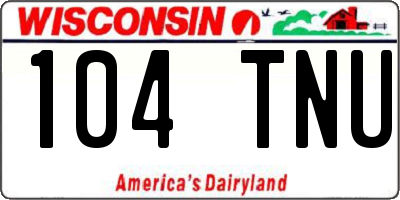 WI license plate 104TNU