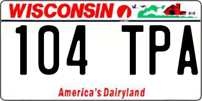 WI license plate 104TPA