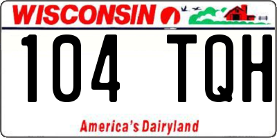 WI license plate 104TQH
