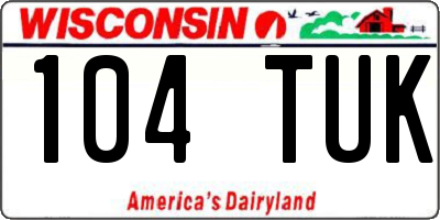 WI license plate 104TUK