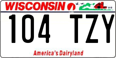 WI license plate 104TZY