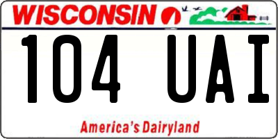 WI license plate 104UAI