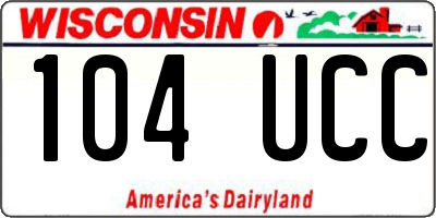 WI license plate 104UCC