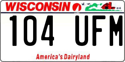 WI license plate 104UFM