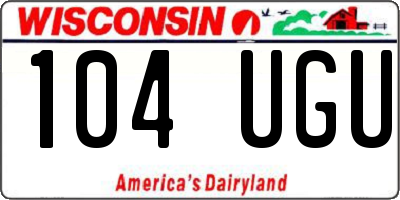 WI license plate 104UGU