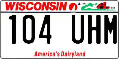 WI license plate 104UHM